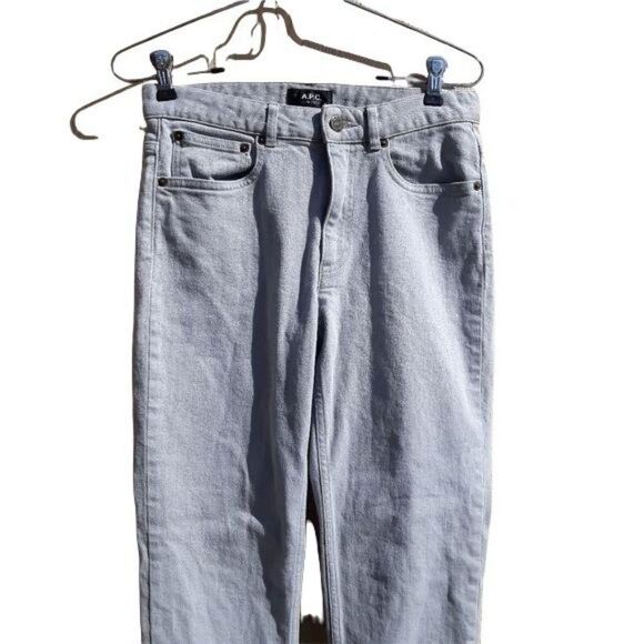 A.P.C. Jean Droit Mid Rise Straight Leg 5 Pocket Jeans Gray Sz 26 - Picture 5 of 10